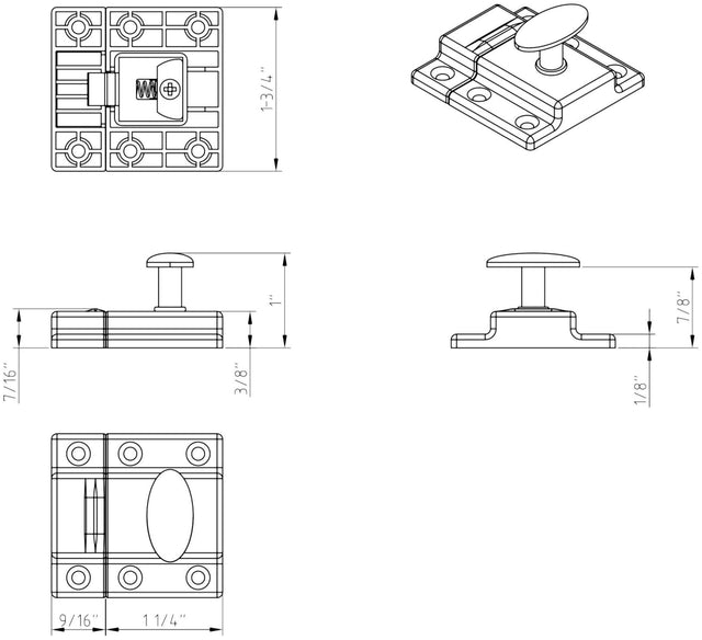 Jeffrey Alexander CL101-NI 1-3/4" Polished Nickel Latches Cabinet Latch