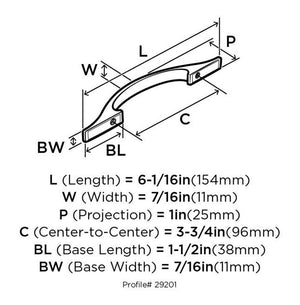 Amerock Cabinet Pull Oil Rubbed Bronze 3-3/4 inch (96 mm) Center to Center Conrad 1 Pack Drawer Pull Drawer Handle Cabinet Hardware