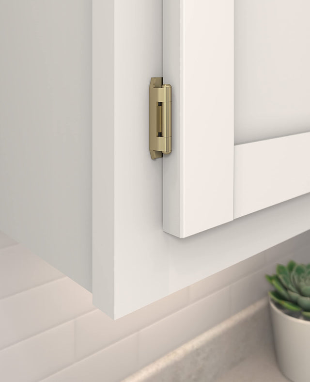 Amerock BPR8704BBZ Cabinet Hinge 1/2 in (13 mm) Overlay Double Demountable Golden Champagne Kitchen Cabinet Door Hinge 1 Pair/2 Pack Functional Hardware