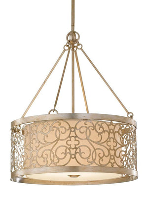 Feiss F2537-4SLP Arabesque 4 Bulb Silver Leaf Patina Chandelier