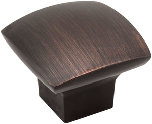 Jeffrey Alexander 431DBAC 1-3/16" Overall Length Brushed Oil Rubbed Bronze Square Sonoma Cabinet Knob