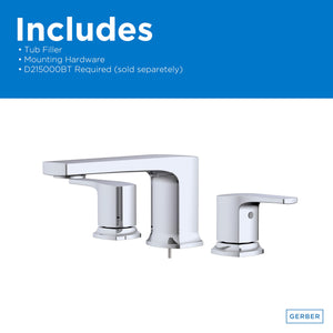 Gerber D300970BST Tribune Three Piece Roman Tub Trim Kit - Satin Black