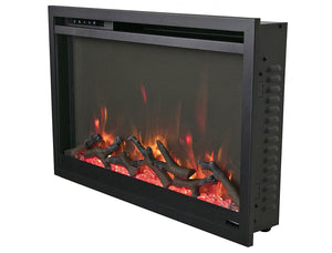 Amantii TRD-33-XS Traditional Xtraslim Smart Electric 33" WiFi Enabled Fireplace, Featuring a Multi Function Remote Control, Multi Flame Speeds and Clear Glass Media
