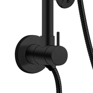 PULSE ShowerSpas 1089-MB Lanai Shower System, 8" Rain Showerhead, 5-Function Hand Shower, 3 Body Spray Jets, Adjustable Slide Bar, Matte Black