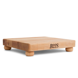 John Boos B12S Small Maple Cutting Board for Kitchen Prep 12 x Inches, 1.5 Inches Thick Edge Grain Square Charcuterie Block with Wooden Bun Feet 12X12X1.5 MPL-EDGE GR-MPL BUN FT
