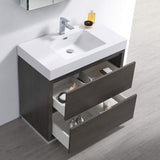 Fresca FVN8436GO Fresca Valencia 36" Gray Oak Free Standing Modern Bathroom Vanity w/ Medicine Cabinet