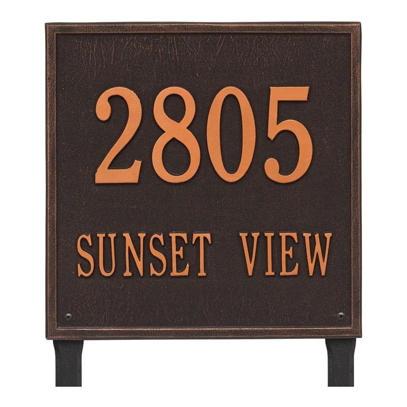 Whitehall 2120AB - Personalized Square Plaque - Estate - Lawn - 2 line