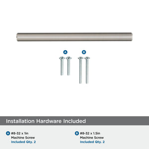 Amerock Cabinet Pull Sterling Nickel 3-3/4 inch (96 mm) Center to Center Bar Pulls 1 Pack Drawer Pull Drawer Handle Cabinet Hardware