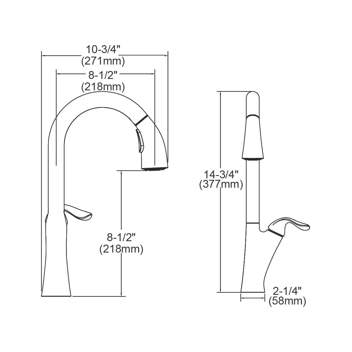 Elkay LKHA4031AS Harmony Antique Steel Single Lever Pull-down Spray Kitchen Faucet
