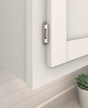 Amerock Double Demountable Cabinet Hinge 1/2 inch (13 mm) Overlay Hinge Satin Nickel 2 Pack Self-Closing Hinge Cabinet Door Hinge