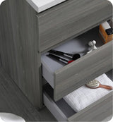 Fresca FVN9324MGO Fresca Lazzaro 24" Gray Wood Free Standing Modern Bathroom Vanity w/ Medicine Cabinet