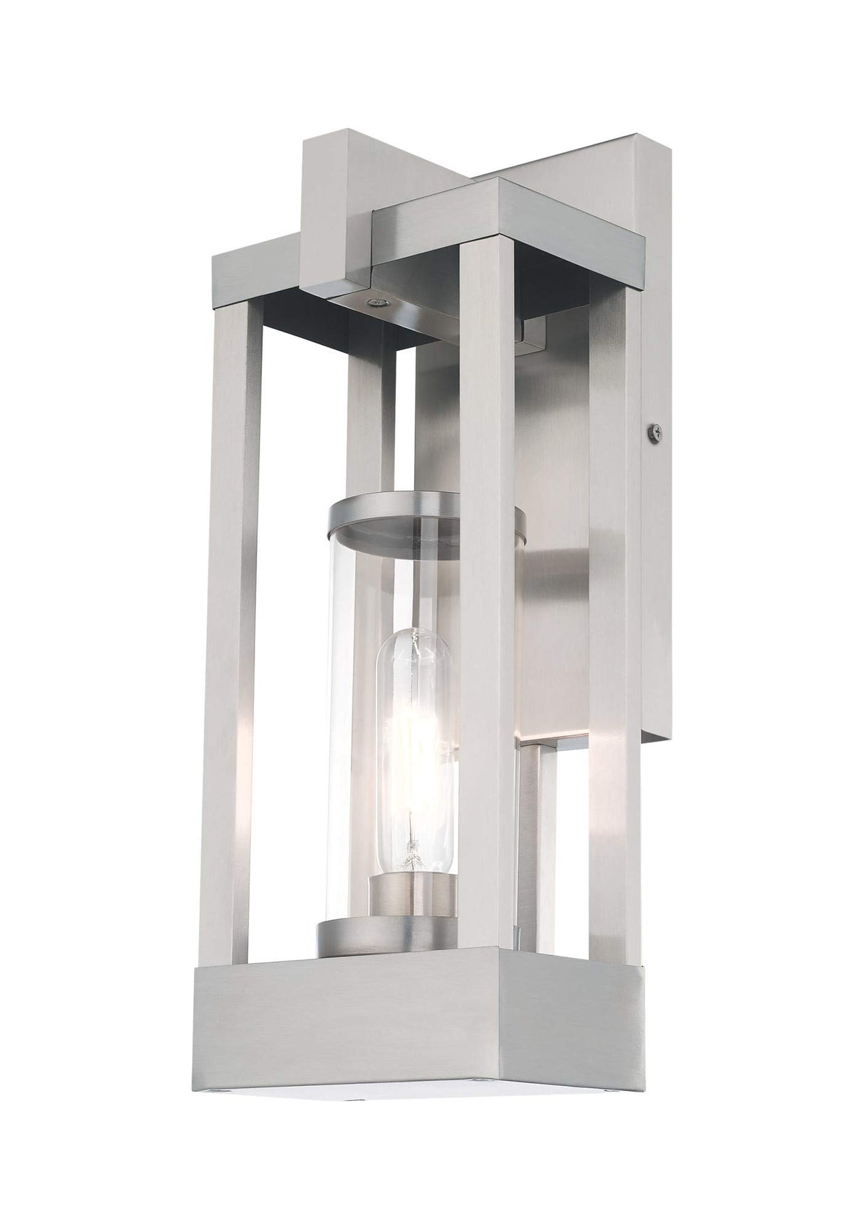 Livex Lighting 20992-12 Delancey - 16" One Light Outdoor Wall Lantern, Satin Brass Finish with Clear Glass