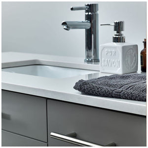 Fresca FCB6136RBL-UNS-L-CWH-U Fresca Lucera 36" Royal Blue Wall Hung Modern Bathroom Cabinet w/ Top & Undermount Sink - Left Version