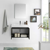 Fresca FVN8089GO Fresca Vista 30" Gray Oak Wall Hung Modern Bathroom Vanity w/ Medicine Cabinet