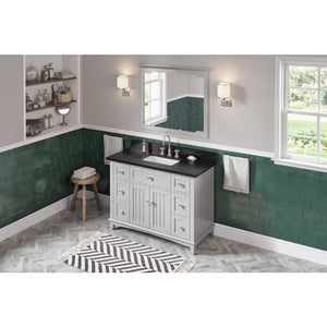 Jeffrey Alexander VKITSAV48GRBGR 48" Grey Savino Vanity, Black Granite Vanity Top, undermount rectangle bowl