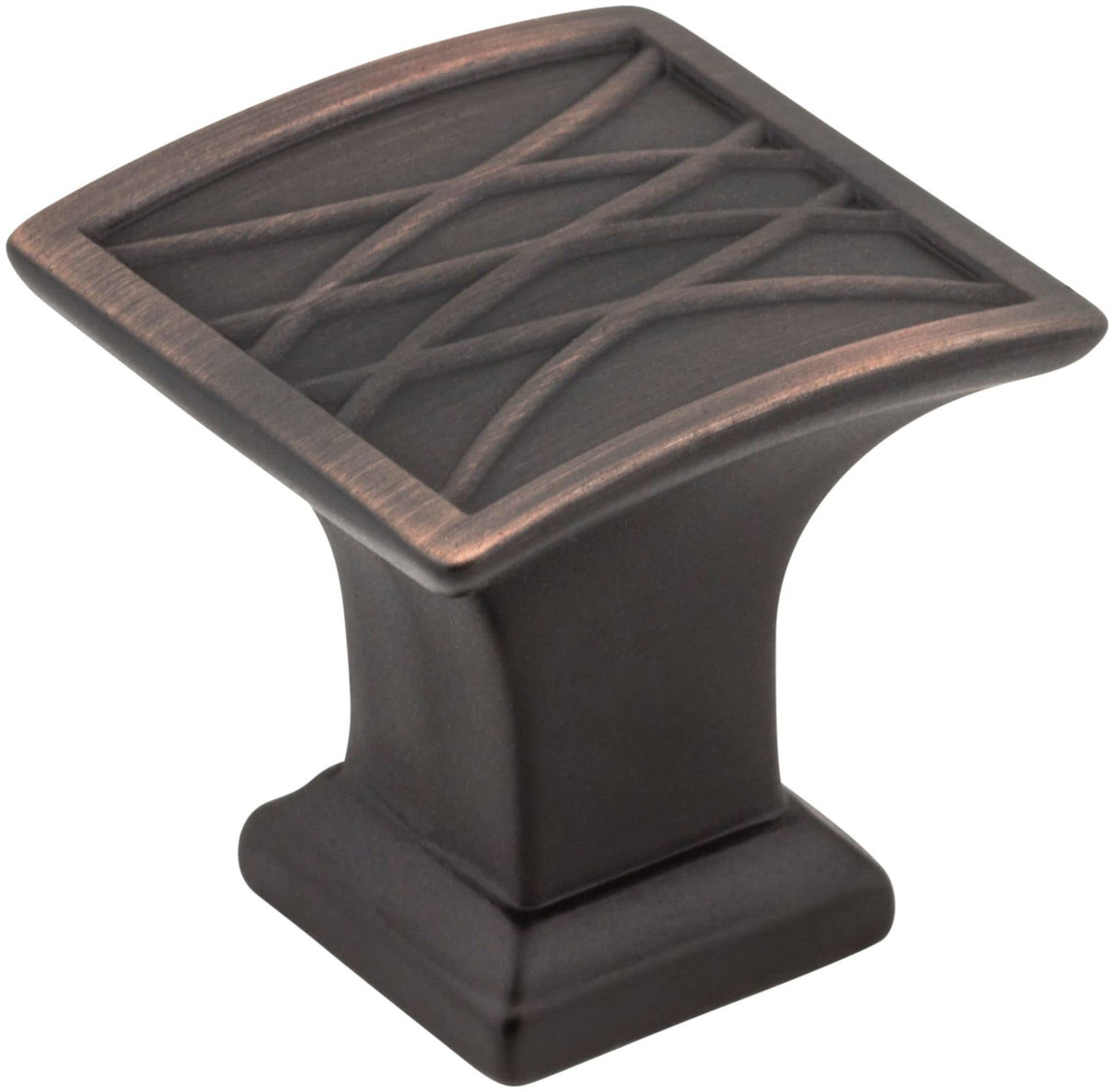 Jeffrey Alexander 535DBAC 1-1/4" Overall Length Brushed Oil Rubbed Bronze Square Geometric Pattern Aberdeen Cabinet Knob