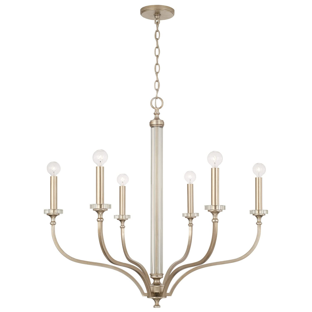 Capital Lighting 444861BS Breigh 6 Light Chandelier Brushed Champagne