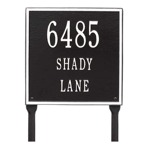 Whitehall 2115BW - Personalized Square Plaque - Standard - Lawn - 3 line