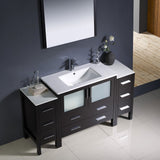 Fresca FVN62-123612ES-UNS Fresca Torino 60" Espresso Modern Bathroom Vanity w/ 2 Side Cabinets & Integrated Sink