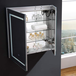 Fresca FMC023030 Fresca Spazio 30" Wide x 30" Tall Bathroom Medicine Cabinet w/ LED Lighting & Defogger
