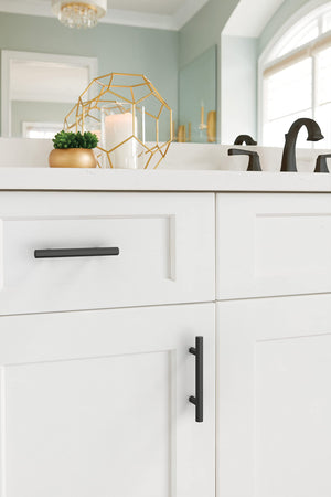 Amerock BP37365FB Matte Black Cabinet Pull 3 in (76 mm) Center-to-Center Cabinet Handle Caliber Drawer Pull Kitchen Cabinet Handle Furniture Hardware