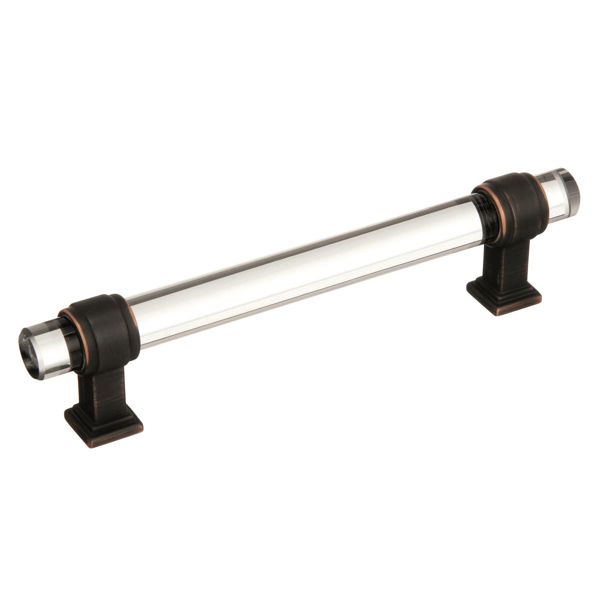 Amerock Cabinet Pull Clear/Oil-Rubbed Bronze 5-1/16 inch (128 mm) Center to Center Glacio 1 Pack Drawer Pull Drawer Handle Cabinet Hardware