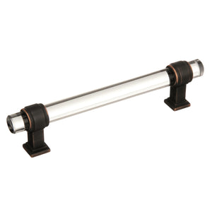 Amerock Cabinet Pull Clear/Oil-Rubbed Bronze 5-1/16 inch (128 mm) Center to Center Glacio 1 Pack Drawer Pull Drawer Handle Cabinet Hardware