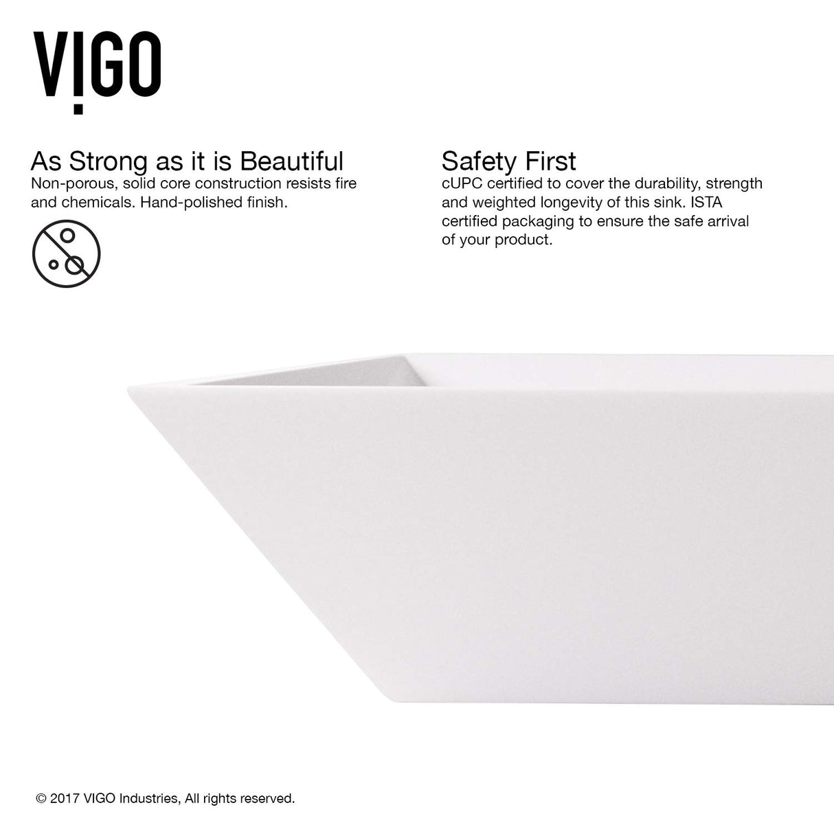 VIGO VGT1212 13.75" L -18.0" W -12.5" H Matte Stone Vinca Composite Rectangular Vessel Bathroom Sink in White with Faucet and Pop-Up Drain in Brushed Nickel