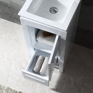 Fresca FVN8118WH Fresca Allier 16" White Modern Bathroom Vanity w/ Mirror