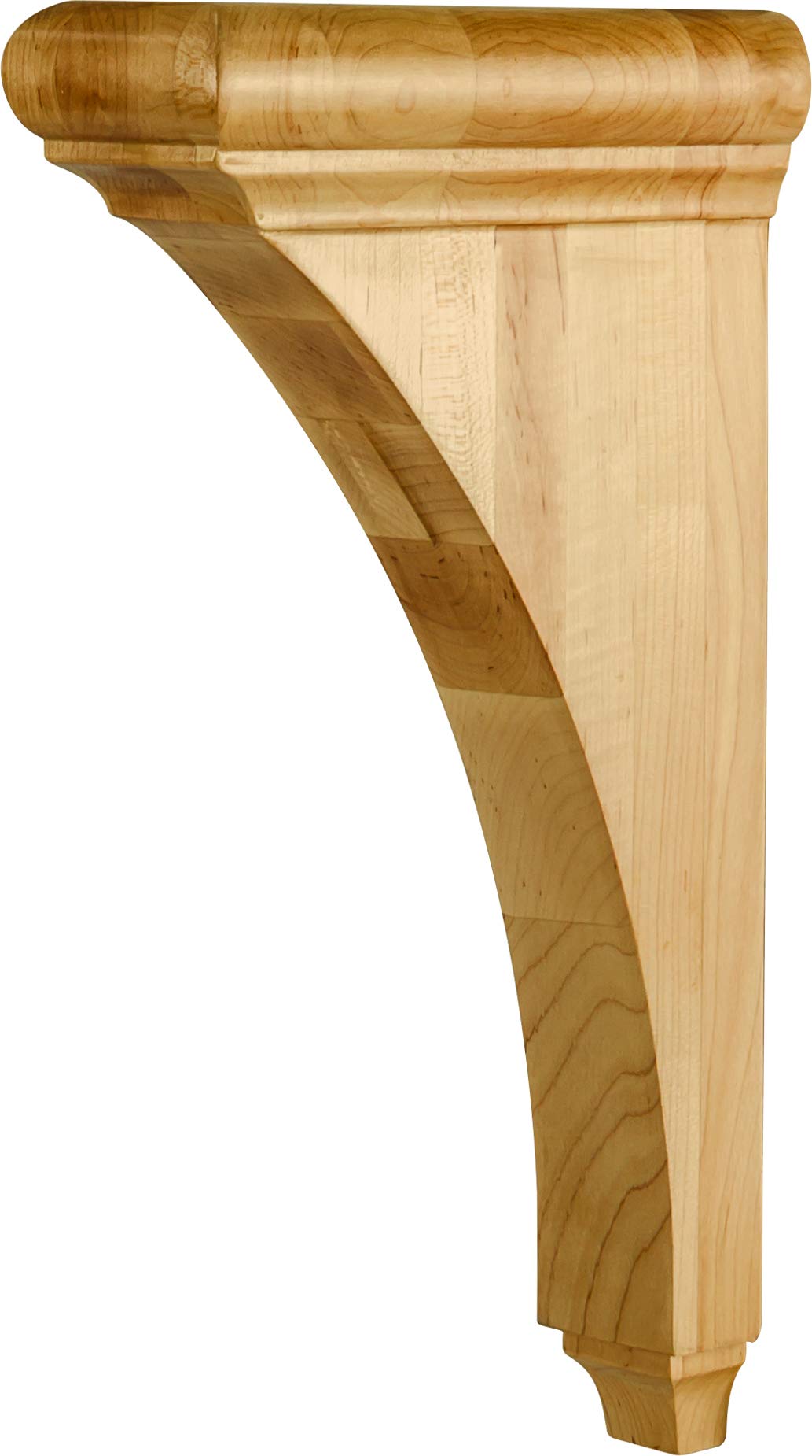 Hardware Resources COR39-3-ALD 3" W x 8" D x 14" H Alder Minimal Bullnose Cap Corbel