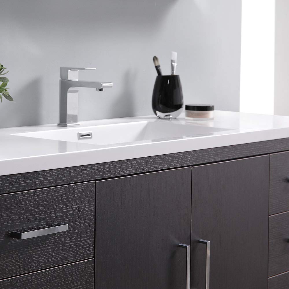 Fresca FCB9460WH-S-I Fresca Imperia 60" Glossy White Free Standing Modern Bathroom Cabinet w/ Integrated Single Sink
