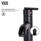 VIGO Seville 13 inch H Single Hole Single Handle Bathroom Faucet in Matte Black - Vessel Sink Faucet VG03009MB
