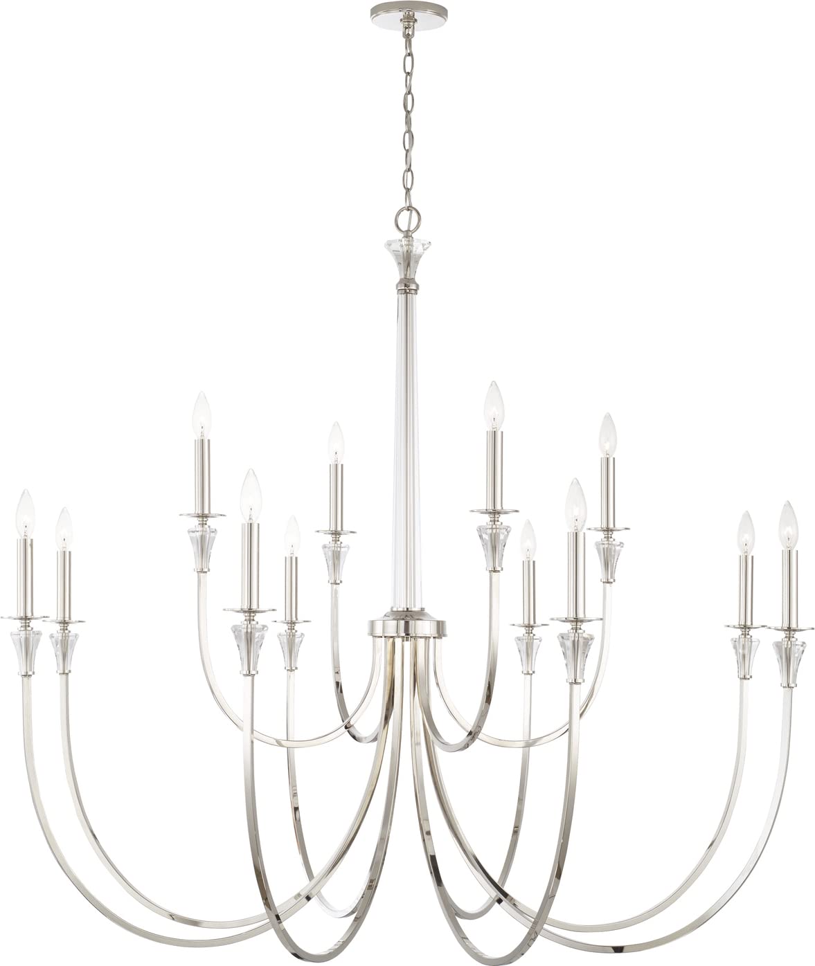 Capital Lighting 441801PN Laurent 12 Light Chandelier Polished Nickel