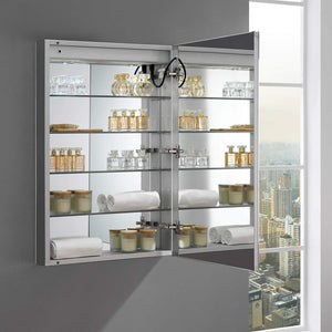 Fresca Spazio 24" Wide x 36" Tall Bathroom Medicine Cabinet w/LED Lighting & Defogger