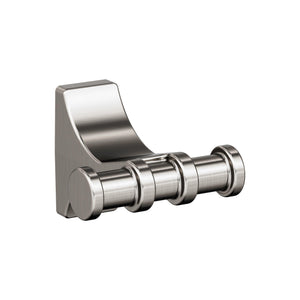 Amerock BH36050G10 Brushed Nickel Double Robe Hook 2-15/16 in. (75 mm) Length Towel Holder Davenport Towel Hook for Bathroom Bathroom Hardware Bath Accessories
