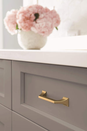 Amerock Cabinet Pull Champagne Bronze 3-3/4 inch (96 mm) Center-to-Center Exceed 1 Pack Drawer Pull Cabinet Handle Cabinet Hardware