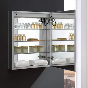 Fresca FMC012430-R Fresca Tiempo 24" Wide x 30" Tall Bathroom Medicine Cabinet w/ LED Lighting & Defogger