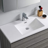 Fresca FCB9342MGO-I Fresca Lazzaro 42" Gray Wood Free Standing Modern Bathroom Cabinet w/ Integrated Sink