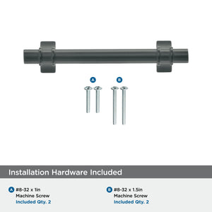 Amerock Cabinet Pull Matte Black 3-3/4 inch (96 mm) Center to Center Davenport 1 Pack Drawer Pull Drawer Handle Cabinet Hardware