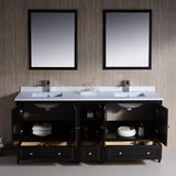 Fresca FVN20-301230ES Fresca Oxford 72" Espresso Traditional Double Sink Bathroom Vanity