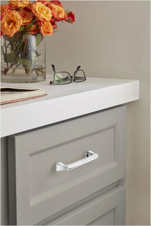 Amerock Cabinet Pull Polished Chrome 5-1/16 inch (128 mm) Center to Center Mulholland 1 Pack Drawer Pull Drawer Handle Cabinet Hardware