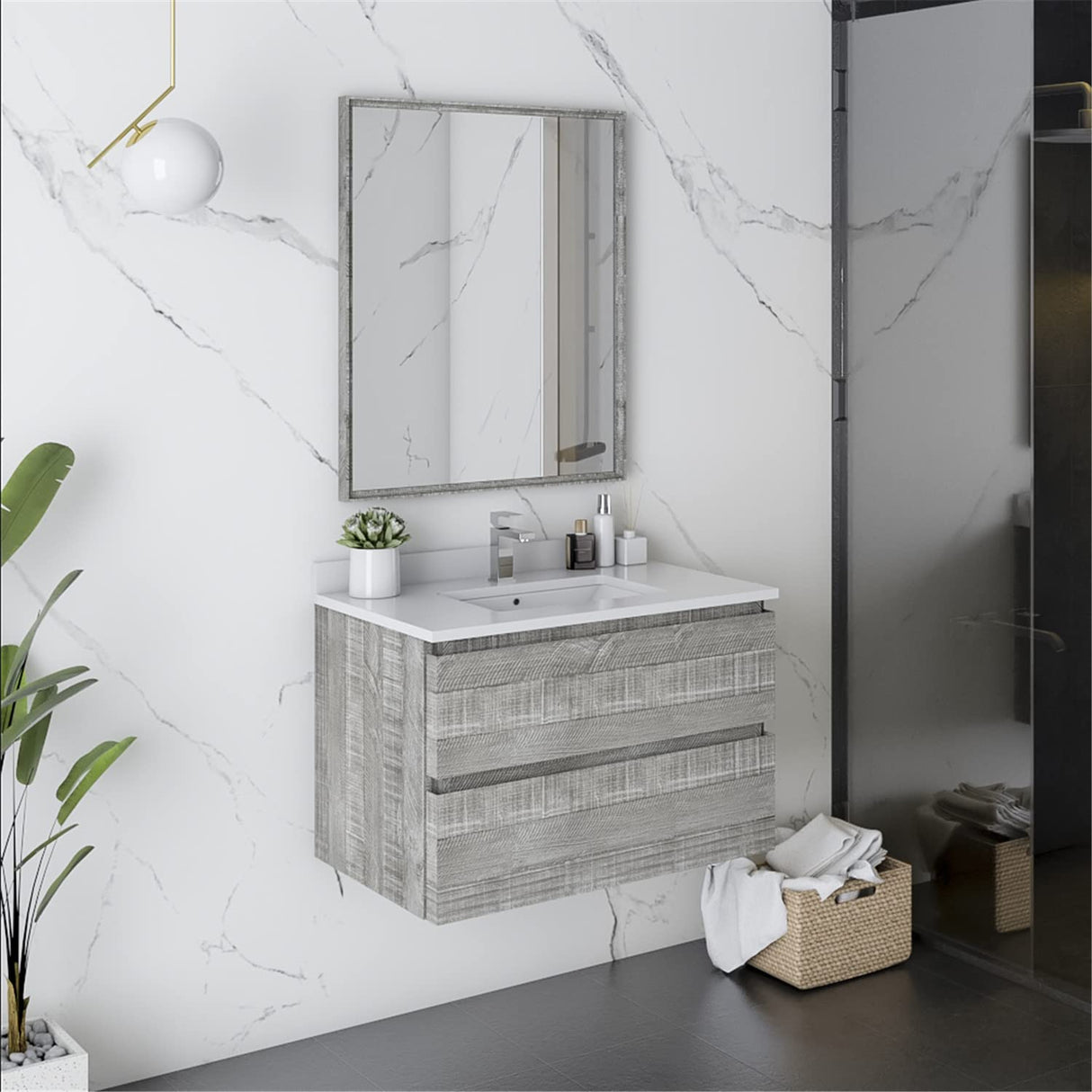 Fresca FCB3130ASH-CWH-U Modern Bathroom Vanity
