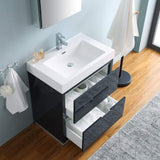 Fresca FVN8430WH Fresca Valencia 30" Glossy White Free Standing Modern Bathroom Vanity w/ Medicine Cabinet
