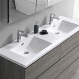 Fresca FVN93-3636MGO-D Fresca Lazzaro 72" Gray Wood Free Standing Double Sink Modern Bathroom Vanity w/ Medicine Cabinet