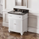 Jeffrey Alexander VKITCOM30WHBGO 30" White Compton Vanity, Compton-only Black Granite Vanity Top, undermount oval bowl