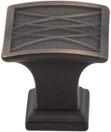 Jeffrey Alexander 535DBAC 1-1/4" Overall Length Brushed Oil Rubbed Bronze Square Geometric Pattern Aberdeen Cabinet Knob