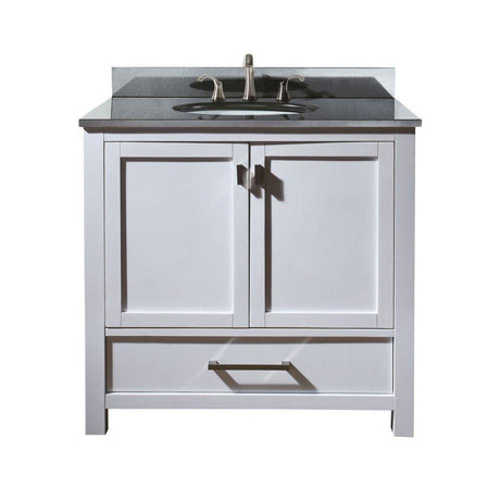 Avanity Modero 37 in. Vanity in White finish with Black Granite Top