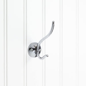 Elements YD30-381PC 3-13/16" Polished Chrome Slender Contemporary Double Prong Wall Mounted Hook