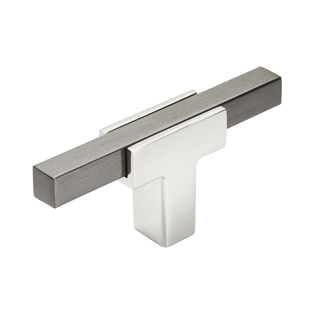 Amerock BP6726BCR Kitchen Cabinet Dooror Drawer Knob Polished Chrome/Black Chrome 2-3/4 inch (70 mm) Length Urbanite 1 Pack Furniture Hardware Bathroom Cabinet Hardware