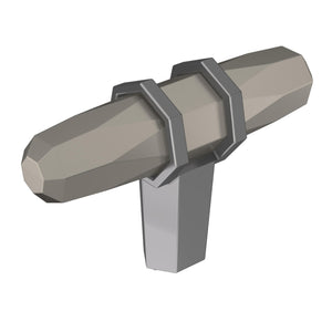 Amerock Cabinet Knob Satin Nickel/Black Chrome 2-1/2 inch (64 mm) Length London 1 Pack Drawer Knob Cabinet Hardware